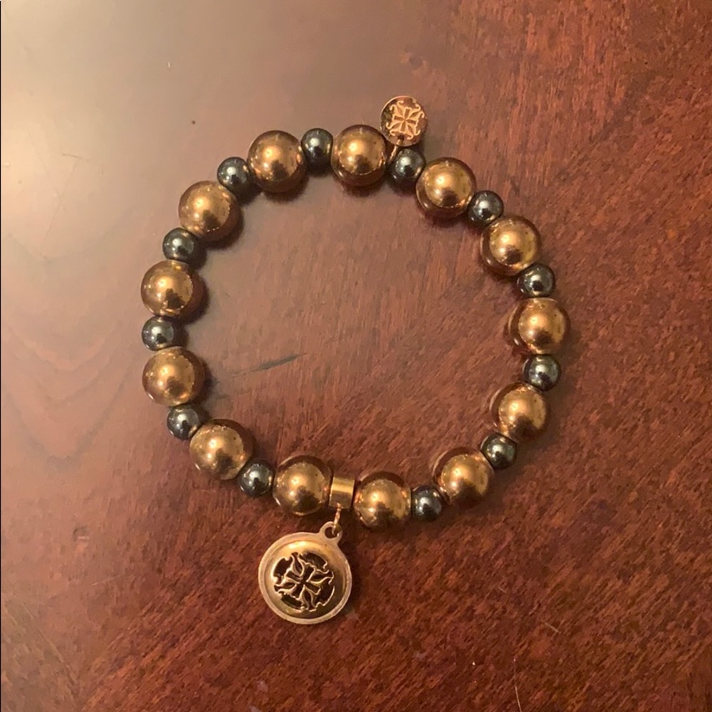 Rustic Cuff Gold and Black Bracelet